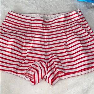 J Crew Red Striped Shorts